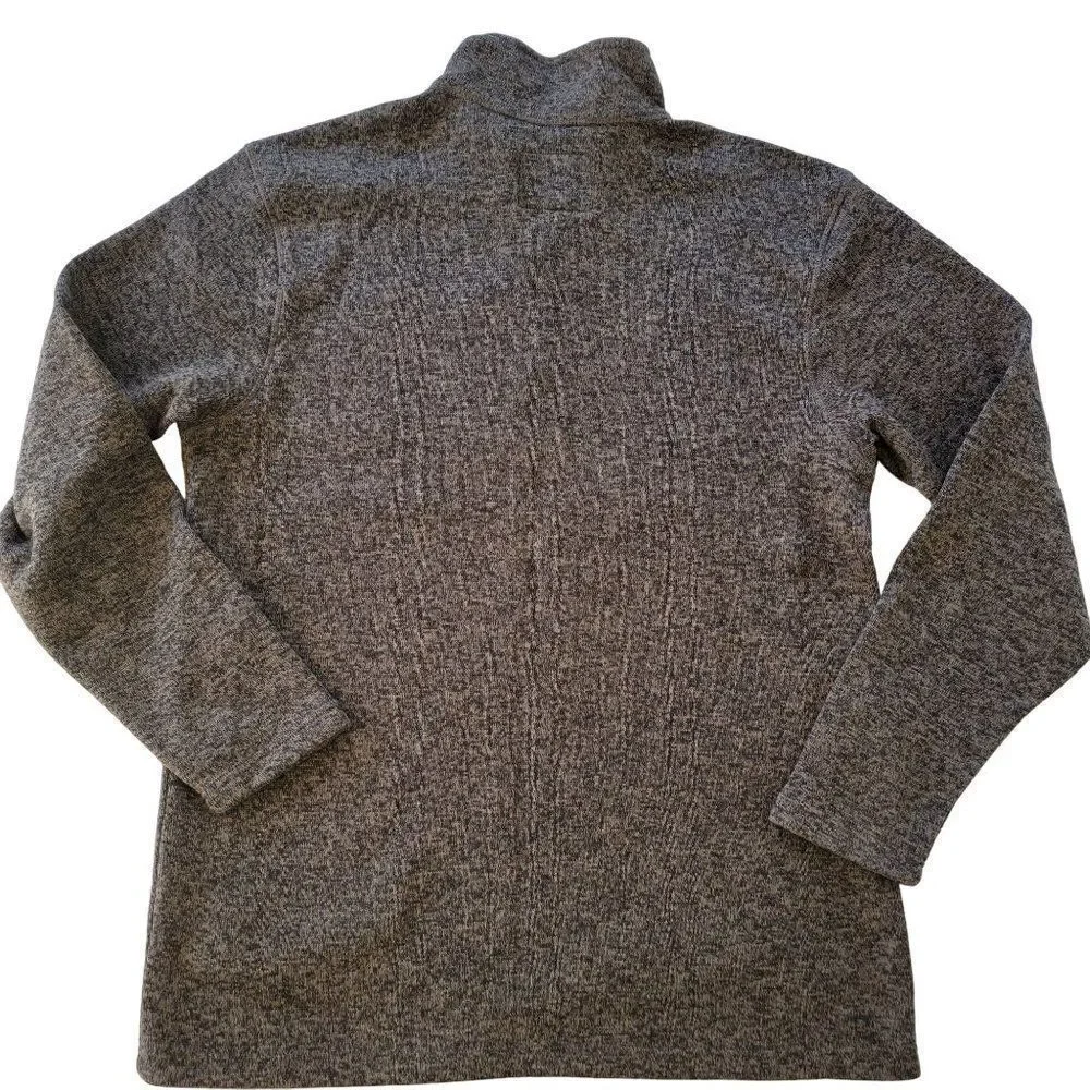 Northcrest Mock Neck Quarter Zip Shacket Mens L Shirt Jacket Brown‎ Long Sleeve